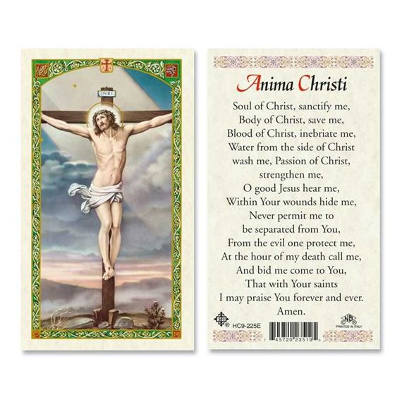 LAMINATED HOLY CARD - ANIMA CHRISTI PRAYER